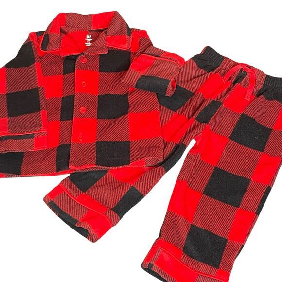 Baby Gap Pajamas 18-24 Months Set PJ Top Bottom Buffalo Plaid 2 pc Flannel Red - Picture 15 of 16